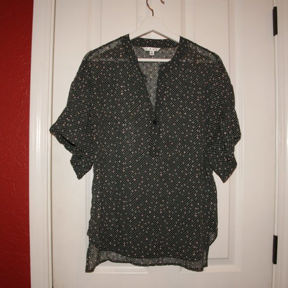 CABI #239 Sheer Black Swiss Polka Dots Blouse sz S - Picture 8 of 14